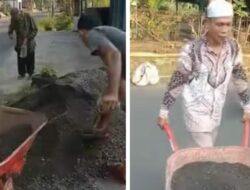 Warga Desa Cibeber Gelar Kerja Bakti Swadaya, Cor Jalan Setapak Menuju Pemakaman dan Permukiman Warga
